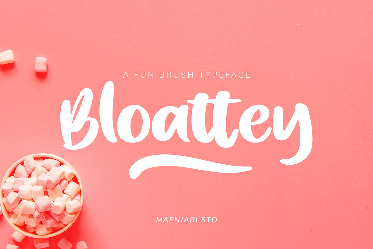 Bloattey - A Fun Bubbly Typeface, a Script Font by Maenjari Std (Photo 1 of 10)