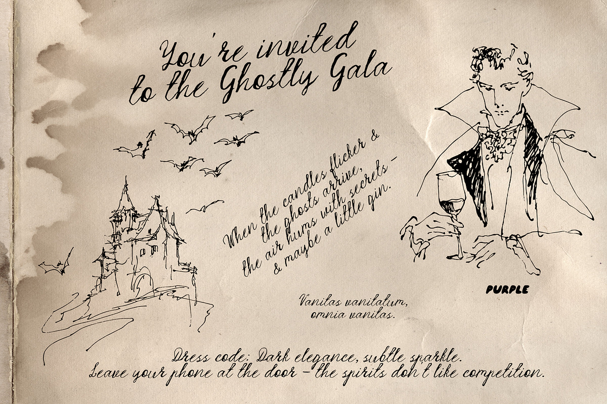 Ghostly Gala: Halloween Clipart, a Decorative Illustration by Purple (Photo 2 of 11)