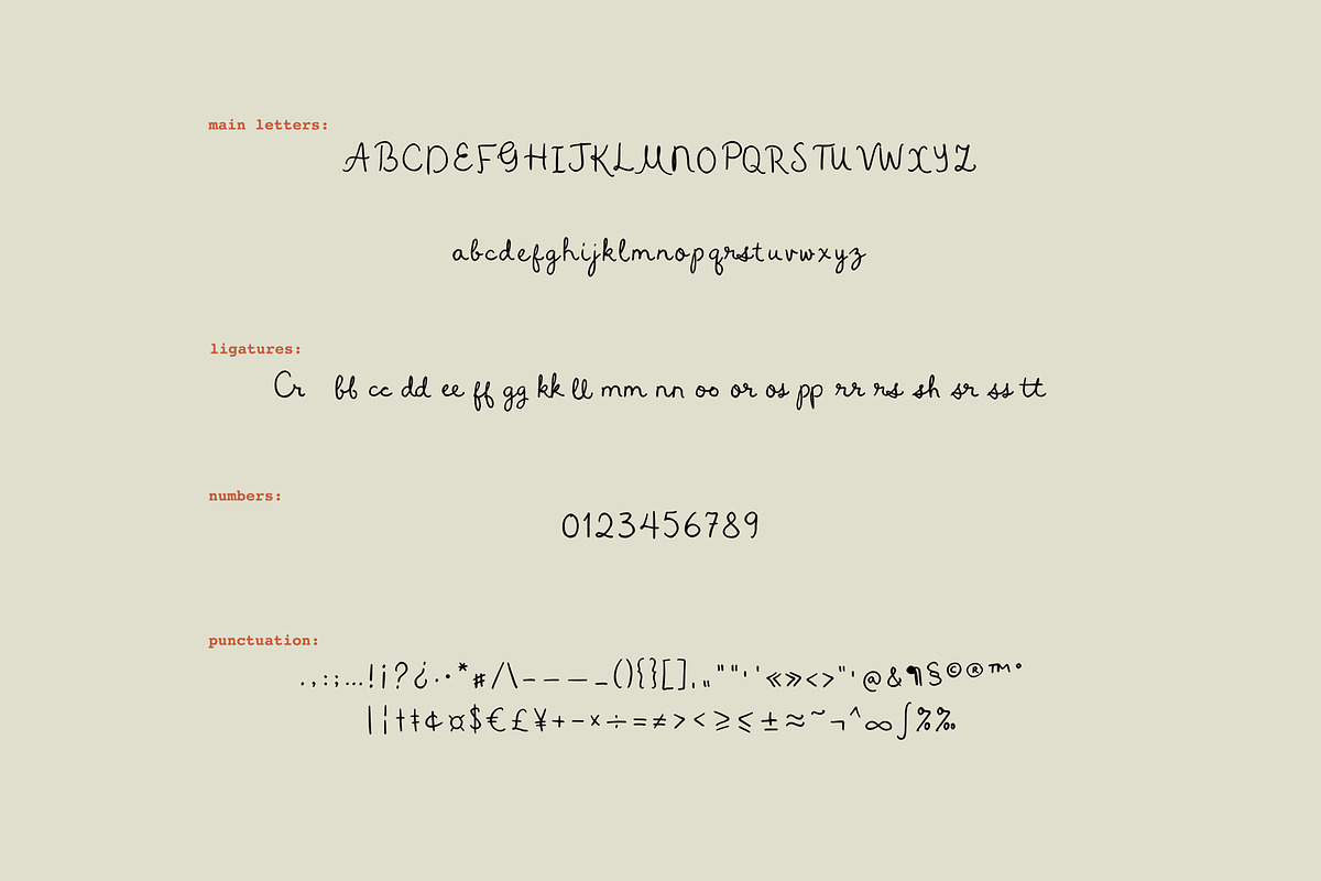 Almond Biscotti - Hand drawn font preview 7