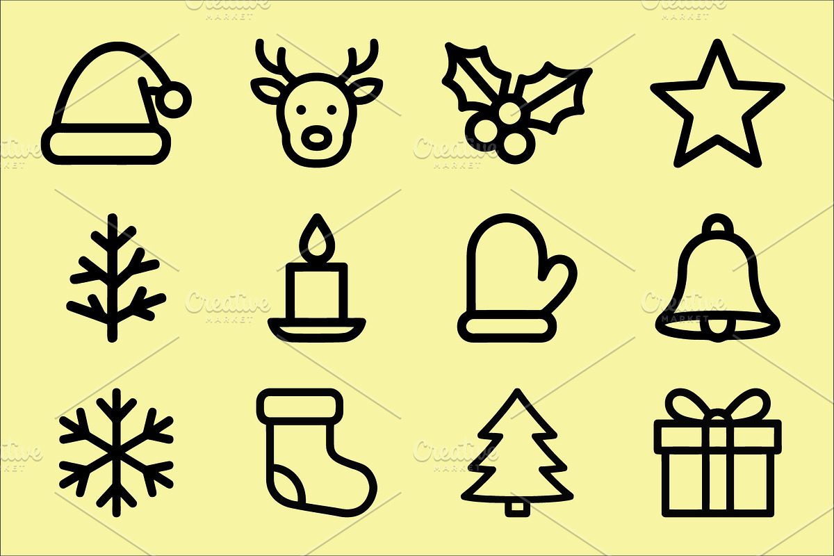 Christmas Icons Vector Design, an Outline Icon by Vectorium Studio (Photo 2 of 2)