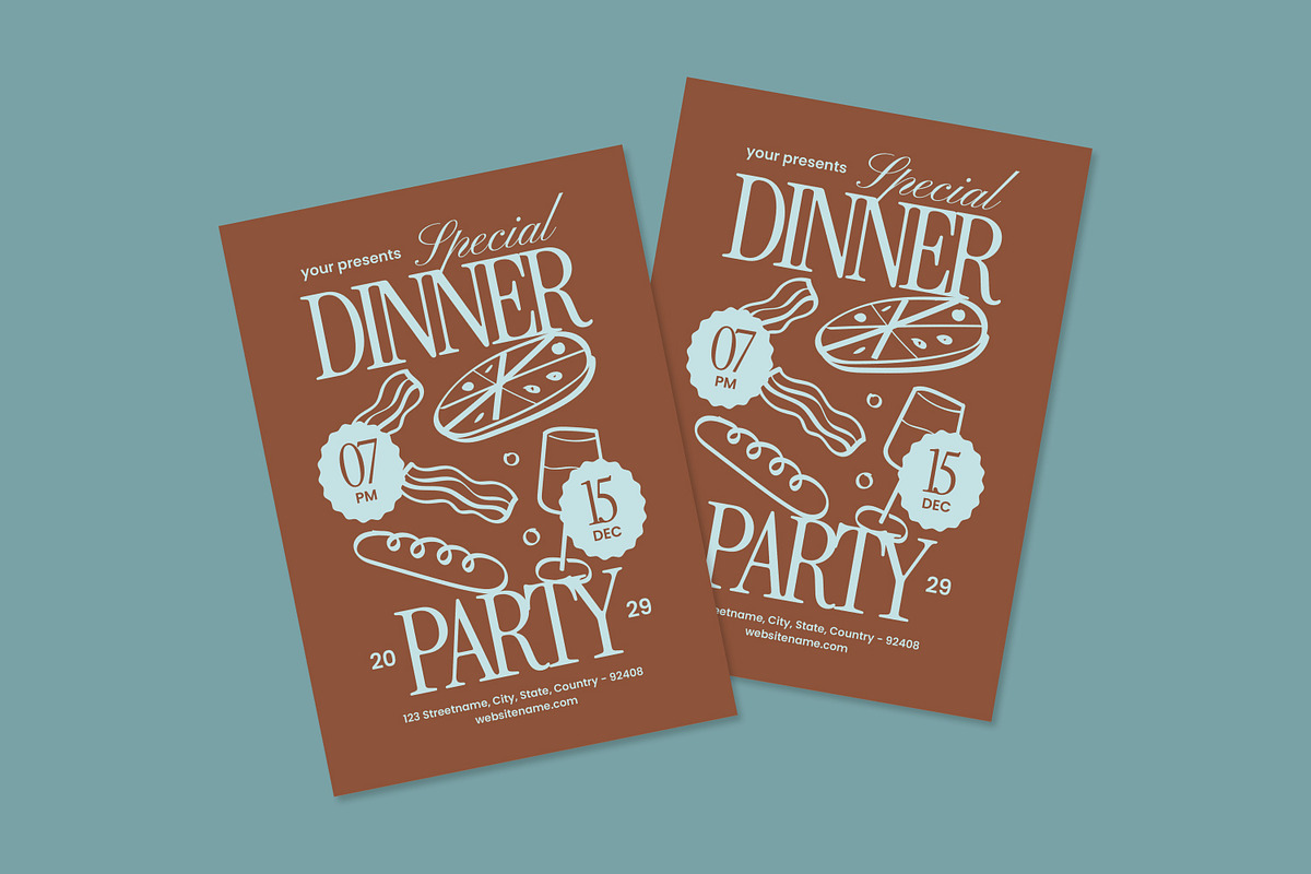 Dinner Party - Flyer, a Brochure Template by Izdihaar_Studio (Photo 3 of 3)