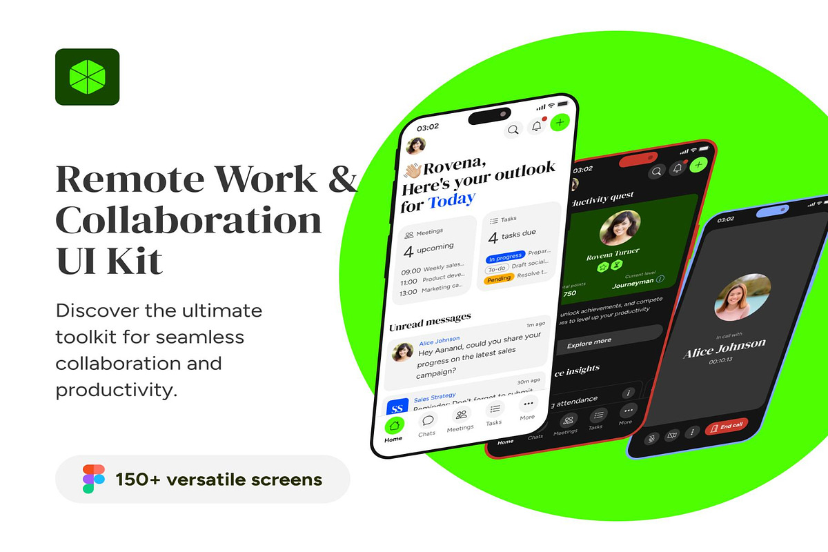 Remote Work & Collaboration UI Kit, an UI Kit Template by Creative Perspective (Photo 1 of 6)