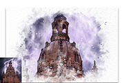 Architecture Watercolor Photo Effect, a Plug-in Add-On by Studio Retouch (Thumbnail 5 of 6)