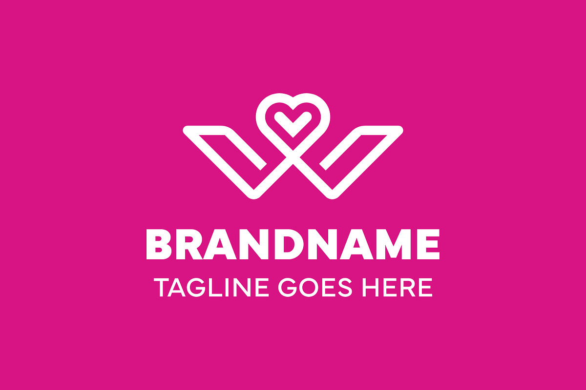 Letter W Love Monoline Simple Logo, a Branding & Logo Template by Pray Art Design Studio (Photo 2 of 2)