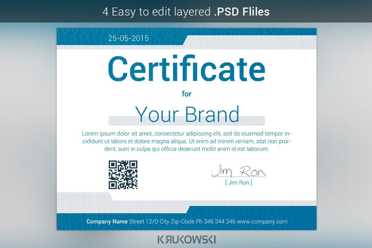IT Certificate Template, a Stationery Template by Krukowski Graphics (Photo 3 of 3)
