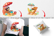 Summer Cat Clipart, a Graphic by Artnoy (Thumbnail 3 of 5)
