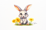 Happy Cute Floral Bouncy Baby Bunny, an Illustration by New-School-Wave (Thumbnail 4 of 5)