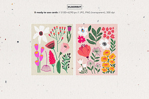 Abstract Modern Flower Illustrations