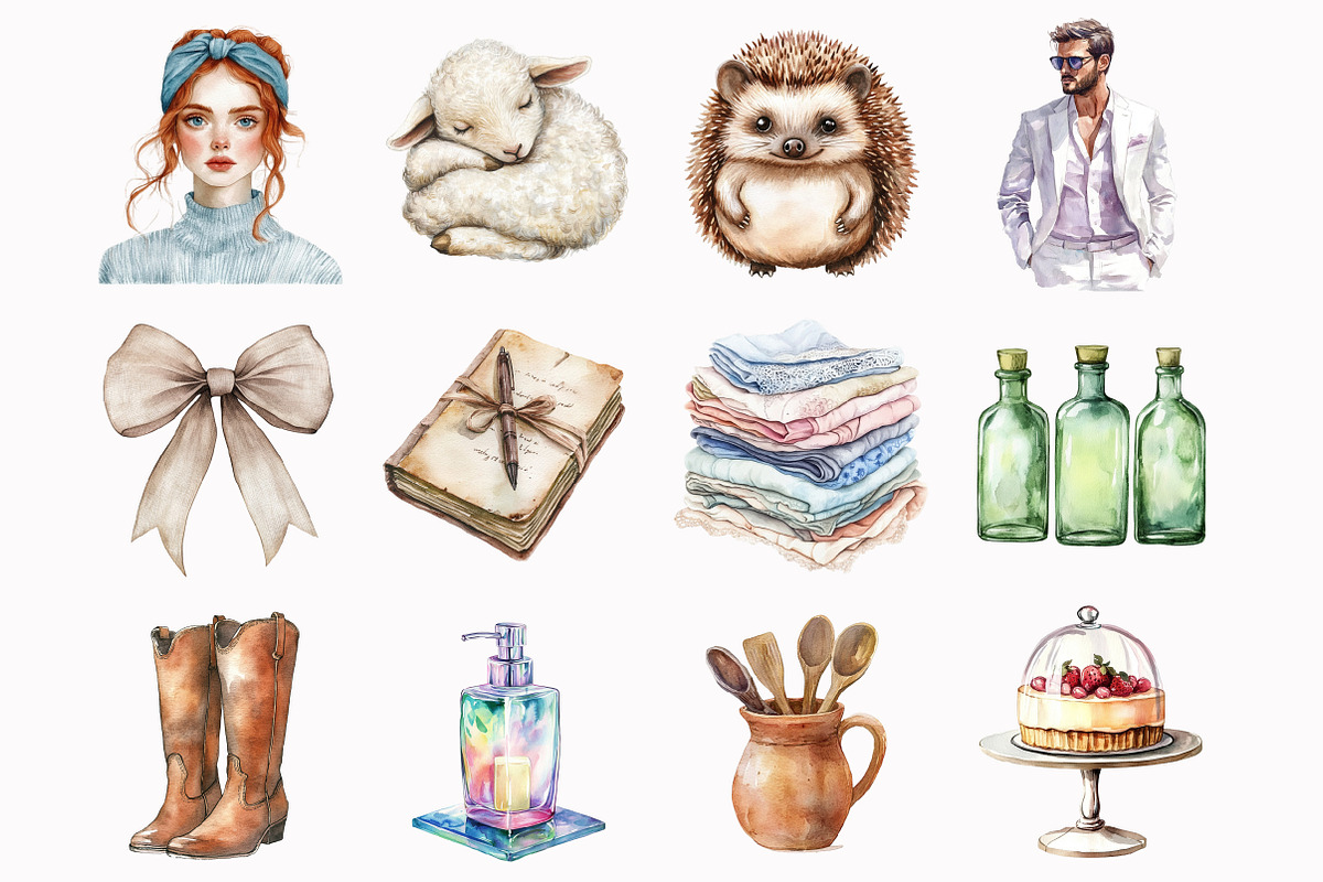 Watercolor Quiet Cottage Clipart, an Illustration by Design Market (Photo 4 of 5)