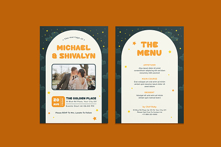 Nightleys Wedding Invitation, an Invitation Template by iDoodle Studio