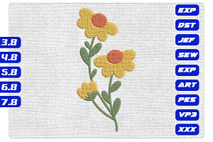 Botanical Floral Retro Embroidery, a Decorative Illustration by Purpose Ekbal