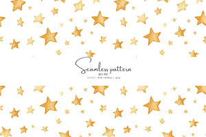 gold stars seamless design, a Pattern Graphic by Pink Studio Art