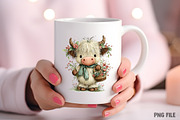 Whimsical Spring Highland Cow PNG, an Illustration by Craft Nest (Thumbnail 8 of 11)
