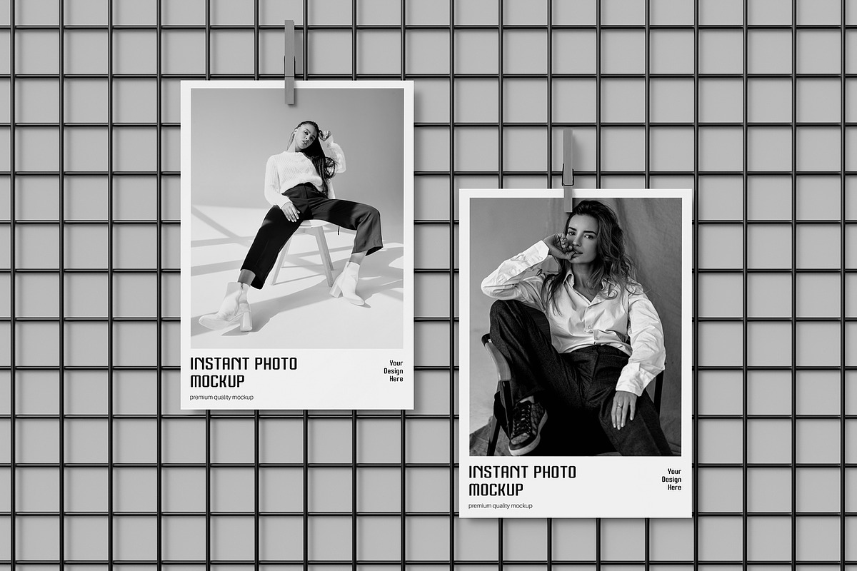 Hanging Instant Photo Mockup PSD, an Advertising Mockup by graphypix (Photo 3 of 4)