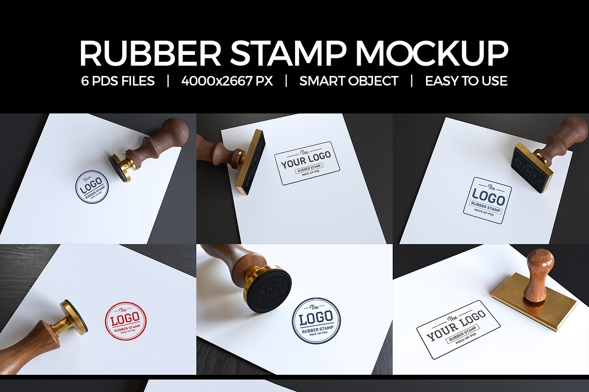 Rubber stamp mockup set, a Product Mockup by S_design