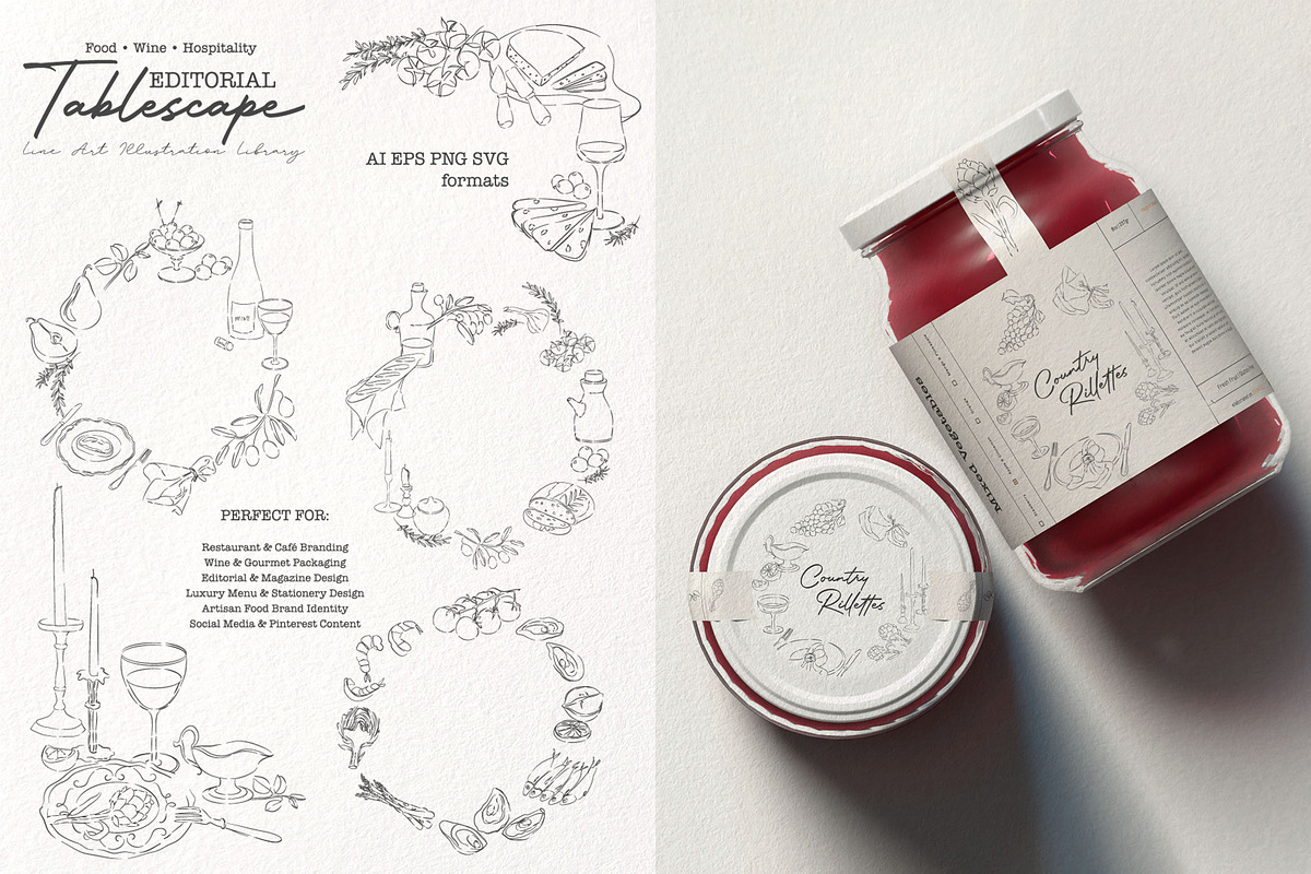 Editorial Tablescape Line Art, an Object Graphic by Mio Buono (Photo 7 of 17)