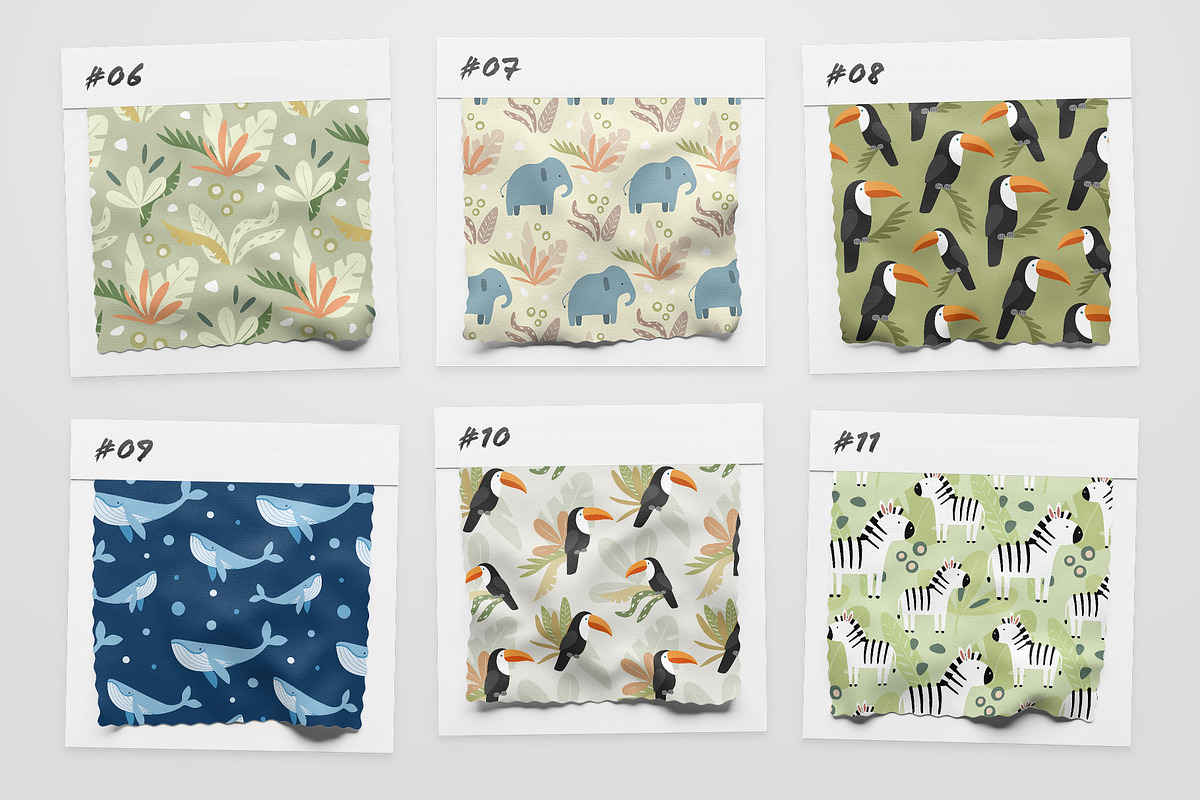 Cartoon Animals Seamless Patterns, a Pattern Graphic by Kotulska (Photo 3 of 8)