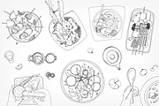 Festive vegetarian table, hand drawn, a Food Illustration by Good Studio (Thumbnail 2 of 4)
