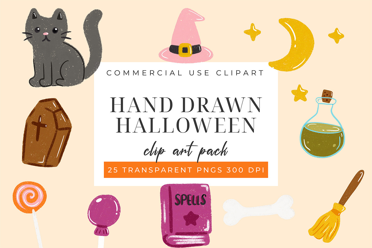 Hand Drawn Halloween Doodle Clipart, an Object Graphic by Printable Pretty Studio (Photo 3 of 4)