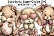Baby Bunny Easter Clipart PNG, an Illustration by Daily.Designs (Thumbnail 1 of 8)