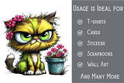 Christmas Grumpy Cat Clipart, an Illustration by Pixels.Craft (Thumbnail 4 of 6)