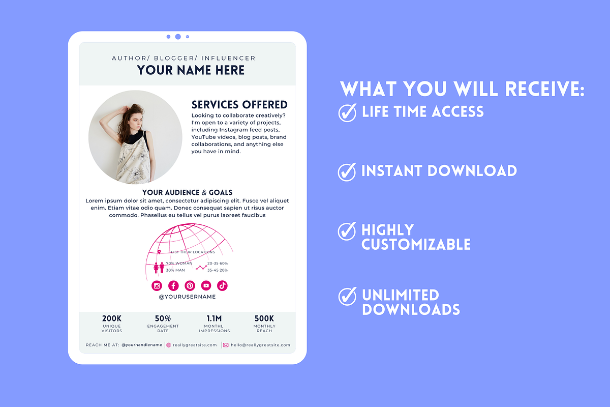 Media Kit Canva Template (1-Page), a Branding & Logo Template by Iampaulrose (Photo 2 of 3)