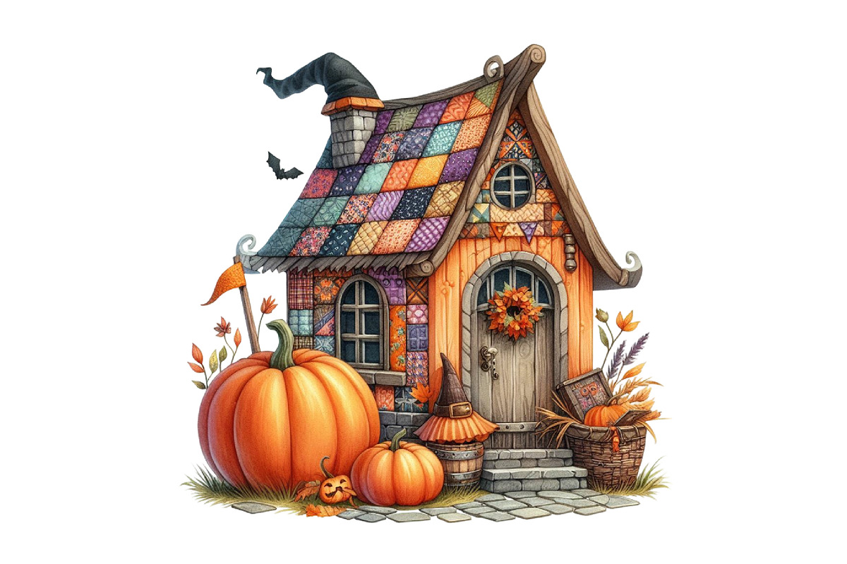 Patchwork Halloween House Clipart, an Illustration by Designking (Photo 4 of 4)