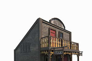 Western Bank Low Poly PBR