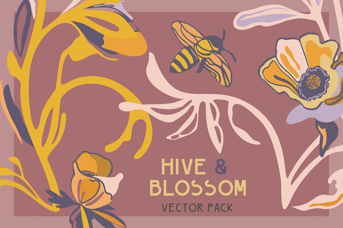 Hive & Blossom Vector Pack, a Graphic by Melissa Rothman Studios (Photo 1 of 3)