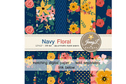 Navy Floral Bouquet Flowers, an Illustration by JennyL Designs (Thumbnail 5 of 5)