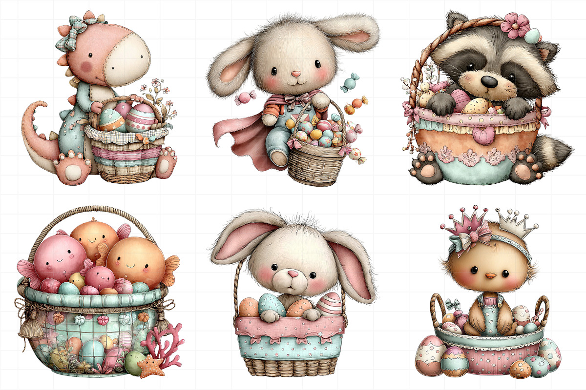Funny Easter Basket Clipart, an Illustration by Daily.Designs (Photo 8 of 8)
