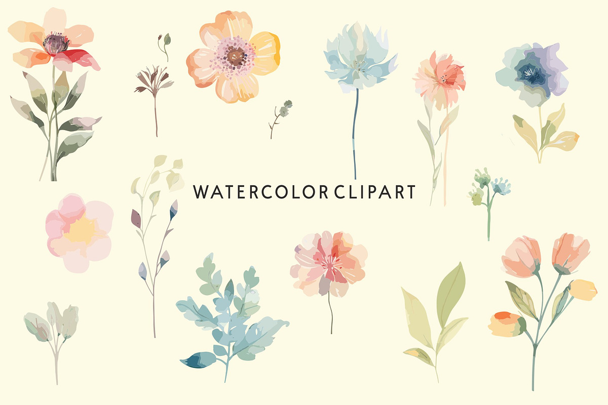 Watercolor Flowers SVG Image Bundle, a Seasonal Illustration by Image Design (Photo 2 of 3)