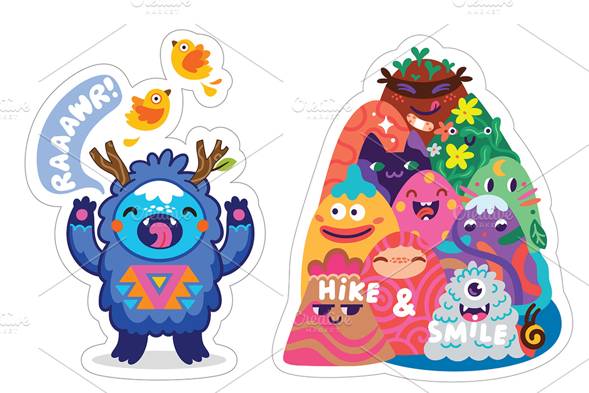 Tiny Weird Worlds Sticker Collection, an Object Illustration by PenguinHouse (Photo 2 of 18)