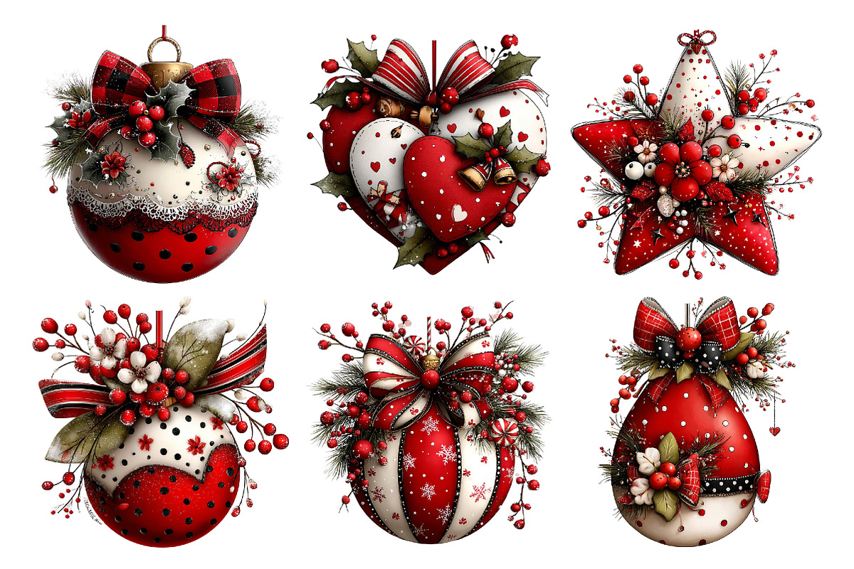 Christmas Whimsical Ornament Clipart, a Seasonal Illustration by Creative Art (Photo 6 of 7)