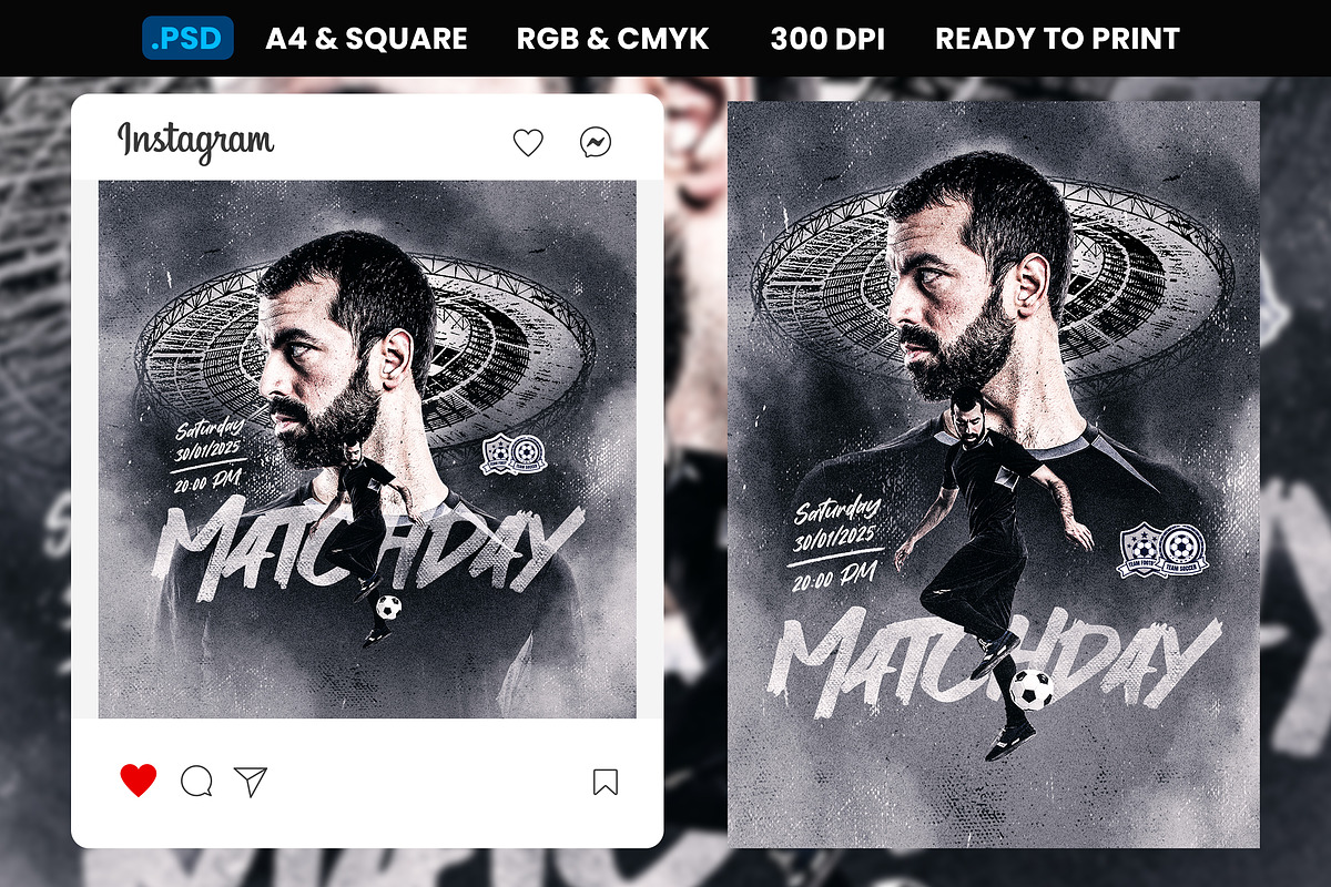 Football Flyer & Social Media Post, a Print Template by Samtiv Studio (Photo 1 of 3)