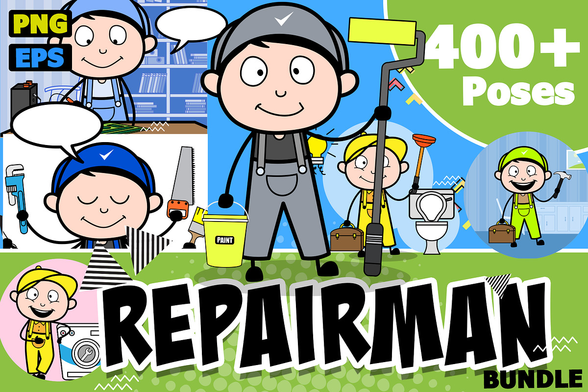 Repairman ~ Cartoon Character Set, a Person Illustration by The Toon Company (Photo 1 of 9)