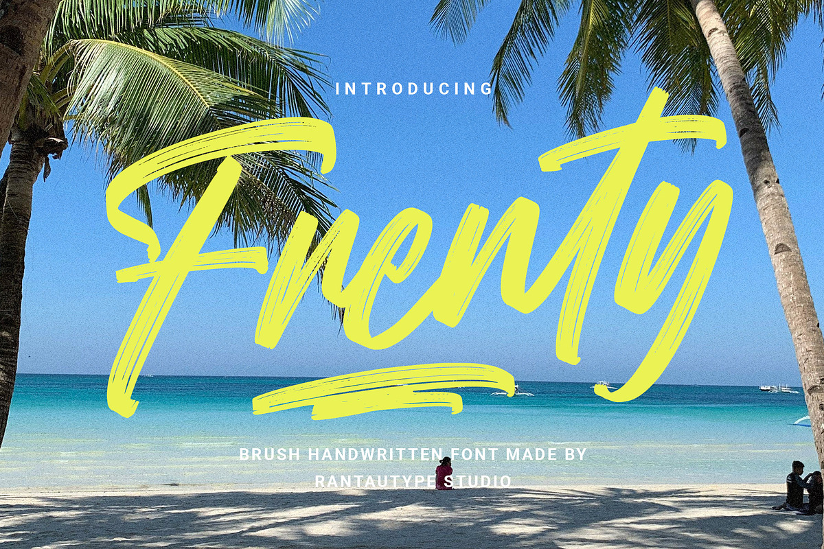 Frenty A Handwritten Brush Font, a Handwritten Font by RantautypeStudio (Photo 1 of 17)