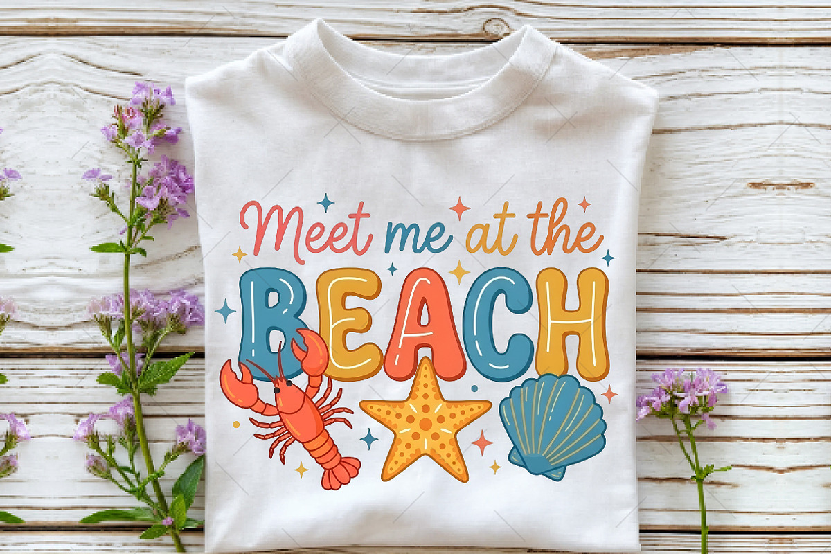 Meet Me At The Beach Cute Summer PNG, an Illustration by OK Design (Photo 3 of 5)