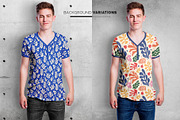 Men's Vneck Tshirt Mockup, a Shirt Mockup by Designertale (Thumbnail 5 of 12)