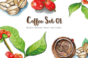 Coffee Set WaterColor