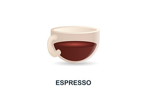 Espresso Icon. 3d Illustration From