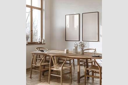 Frame Mockup in a Dining Room, an Architecture Photo by GFXCity