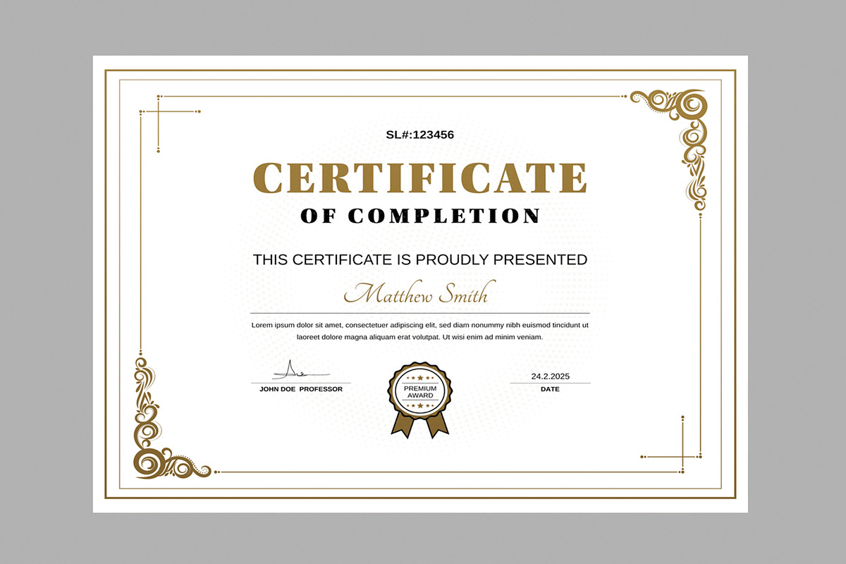 Certificate Design Template Layout, a Stationery Template by MightyDesign (Photo 2 of 6)