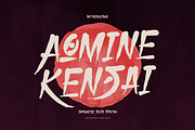 Aomine Kensai | Japanese Solid Brush, a Handwritten Font by Denustudios (Thumbnail 1 of 12)