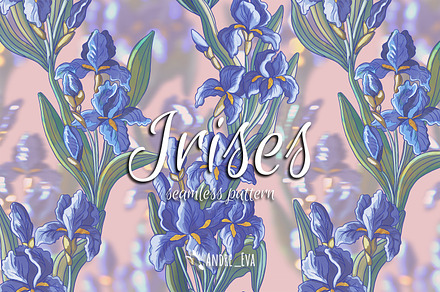 Irises, a Graphic by TextilePattern