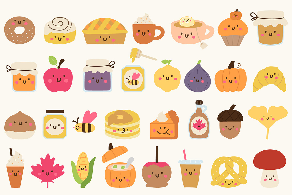 Cozy & Cool Autumn Bundle, a Food Illustration by cutelevindesign (Photo 2 of 7)