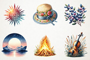 Nordic Summer Element Clipart, an Illustration by RobertsArt (Thumbnail 6 of 7)