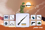 Gaming Weapons Icons Pack - Flat V2, a Duotone Icon by Jumbo Icons (Thumbnail 2 of 5)