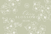 SAKURA - CHERRY blossom line art set, a Decorative Illustration by Madiwaso (Thumbnail 1 of 8)