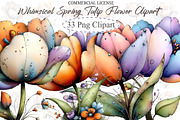 Whimsical Spring Tulip Flower Clipar, an Illustration by designcity5 (Thumbnail 1 of 5)